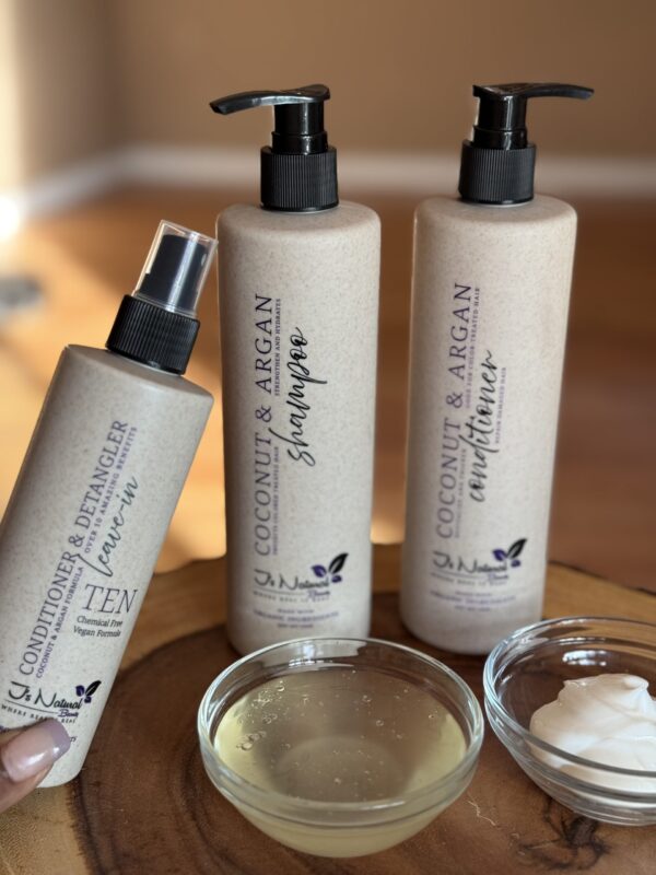 get the whole set of shampoo, conditioner and leave in