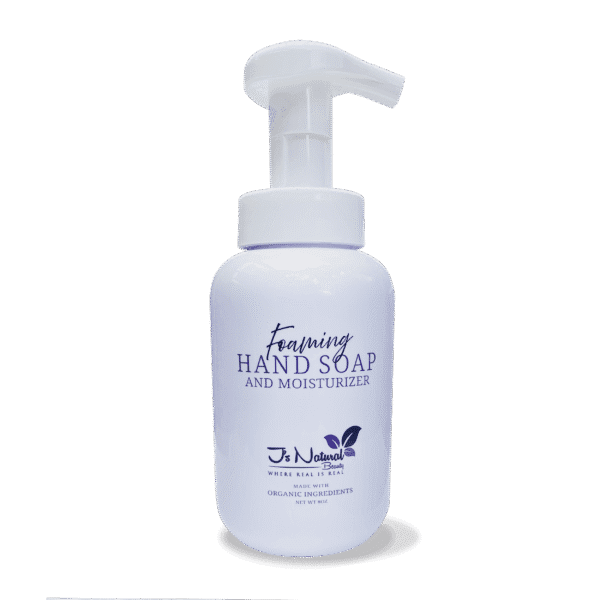 Experience the luxury of J's Natural Beauty foaming hand soap - because clean hands shouldn't come at the cost of moisture. Say goodbye to dry, irritated hands and hello to the nourishing power of organic and natural ingredients. Keep your hands feeling soft, smooth, and clean without the harsh chemicals.