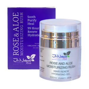 "Rose and aloe 99-hour moisturizing cream with olive squalane, rosehip oil, borage oil, and plant-based ingredients."