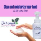 "Foaming plant-based hand soap and moisturizer, gentle and chemical-free for soft and hydrated skin."