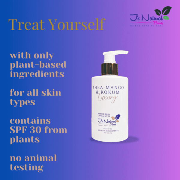 treat yourself with only plant based ingredients for all skin types. contains spf 30 from plants and no animal testing